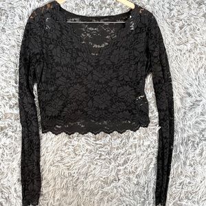 Shein black lace long sleeve